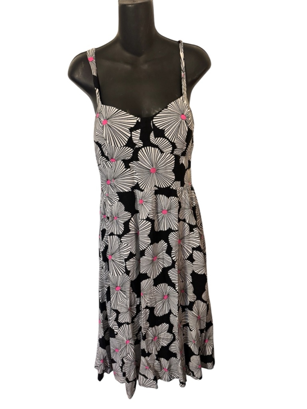 AUW Zebra-Print Dress with Pink Detail